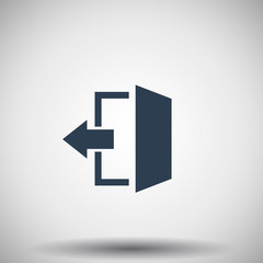 Flat black Exit icon
