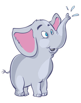 white background vector illustration of a Baby elephant