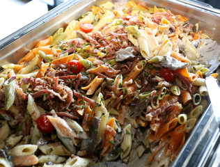 Italian food pasta close-up is ready for guests