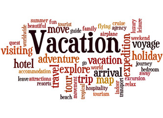 Obraz premium Vacation, word cloud concept 7