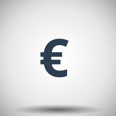Flat black Euro icon