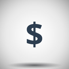 Flat black Dollar icon