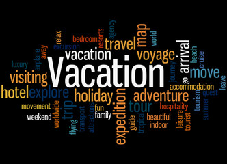 Vacation, word cloud concept 9