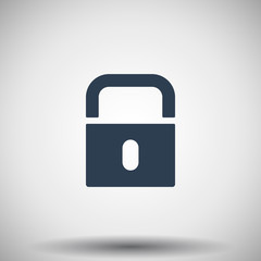 Flat black Lock icon