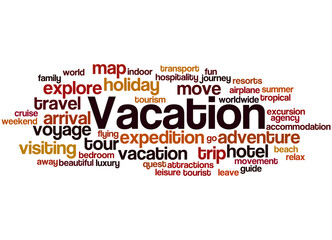 Fototapeta premium Vacation, word cloud concept