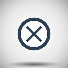 Flat black Cancel icon