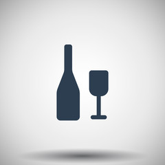 Flat black Wine icon