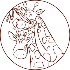 white background vector illustration of a cute giraffe