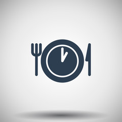 Flat black Lunch Time icon