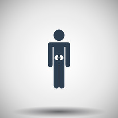 Flat black Kidneys icon