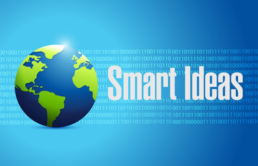 smart ideas global binary sign concept