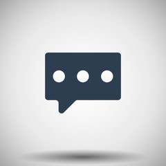 Flat black Message icon