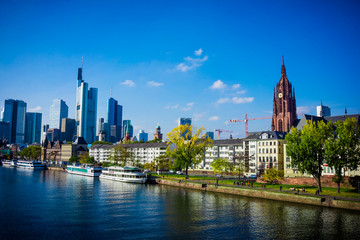 Skyline of Frankfurt, Germany.  Frankfurt am Main city