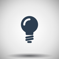 Flat black Light Bulb icon