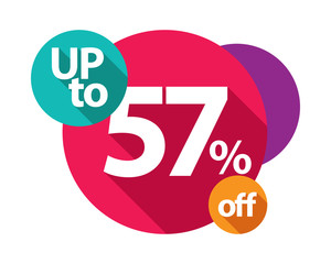 up to 57% discount logo colorful circles