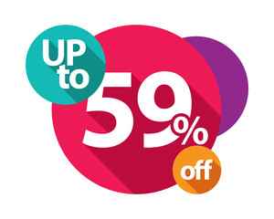 up to 59% discount logo colorful circles