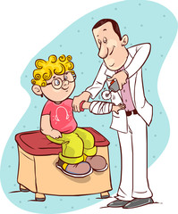 Vector illustration of a  medical plaster removed children