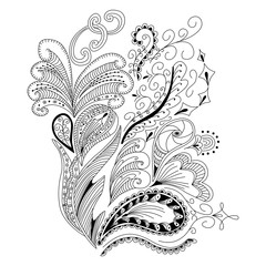 Hand-drawn  abstract ornament style. Design element