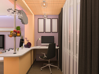 3d renderof the interior design of the living room in a modern style