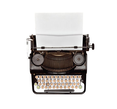 typewriter with paper