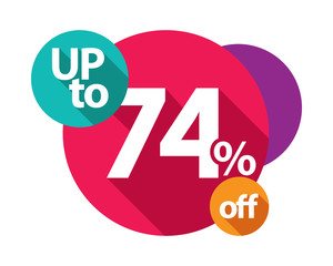 up to 74% discount logo colorful circles