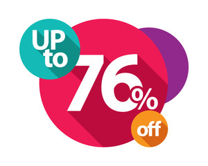 up to 76% discount logo colorful circles