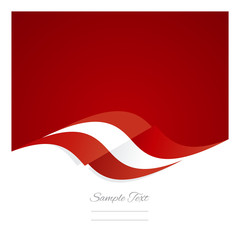 Abstract Austrian flag ribbon red background