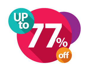 up to 77% discount logo colorful circles