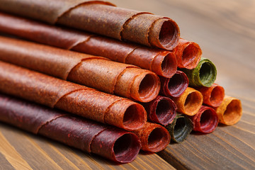 Tklapi, dried sour plums used in Georgian and Armenian cooking