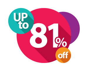 up to 81% discount logo colorful circles