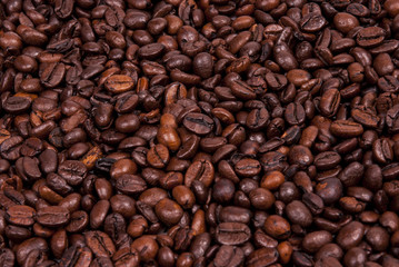 Close-up of coffee beans background