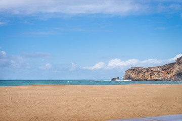Main beach in Nazare, a surfing paradise town