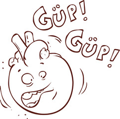 white backgroundvector illustration of a  heart cartoon characte