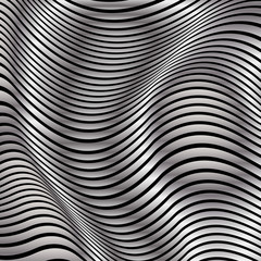 hypnotic strip of steel on a black square background