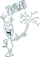 white background vector illustration of a Neuron