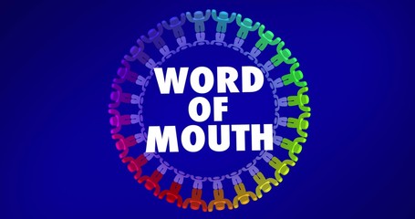 Word of Mouth Spreading News Reviews Buzz Animation 4K