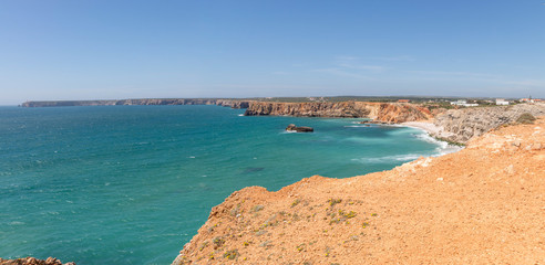 Obraz premium Coastline and beach in Sagres, Algarve, Portugal