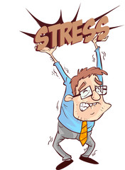 vector illustration of a business man oppressed under depression