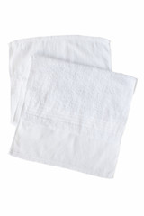 White clean towel isolated on white background