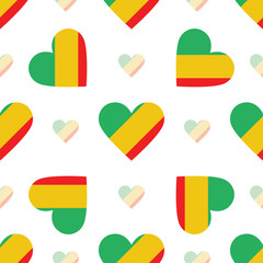 Republic of the Congo flag heart seamless pattern. Patriotic Rep