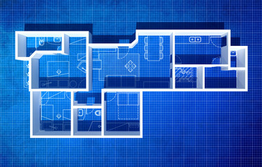 Architecture Floor plan background blueprint style abstract - 102641269