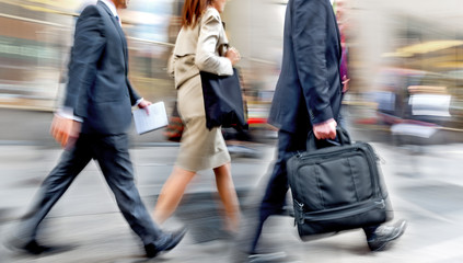 group of business people in the street