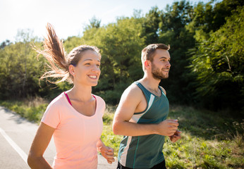 Friends running together