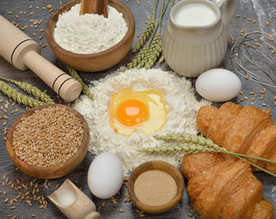 Raw ingredients for baking