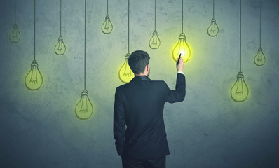 hanging lighting bulbs