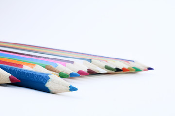 Fototapeta premium selective pencil color on white background