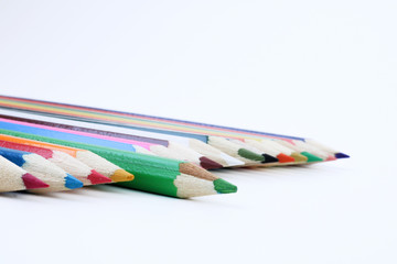 selective pencil color on white background