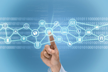 Obraz premium Internet network of gadgets and servers