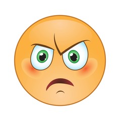 Smiley Emoticons Face Vector - Angry Expression