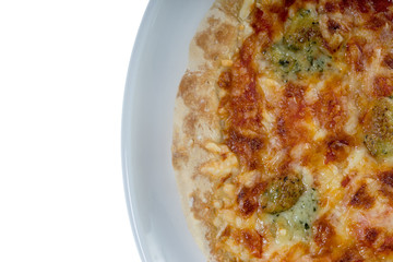 Pizza / Pizza topped with mixed cheese